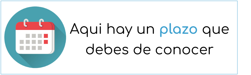 Icono de un calendario con texto que advierte sobre un plazo importante que se debe conocer.