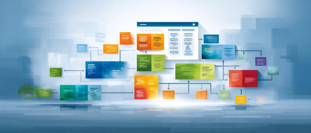 Diagrama de flujo colorido digital